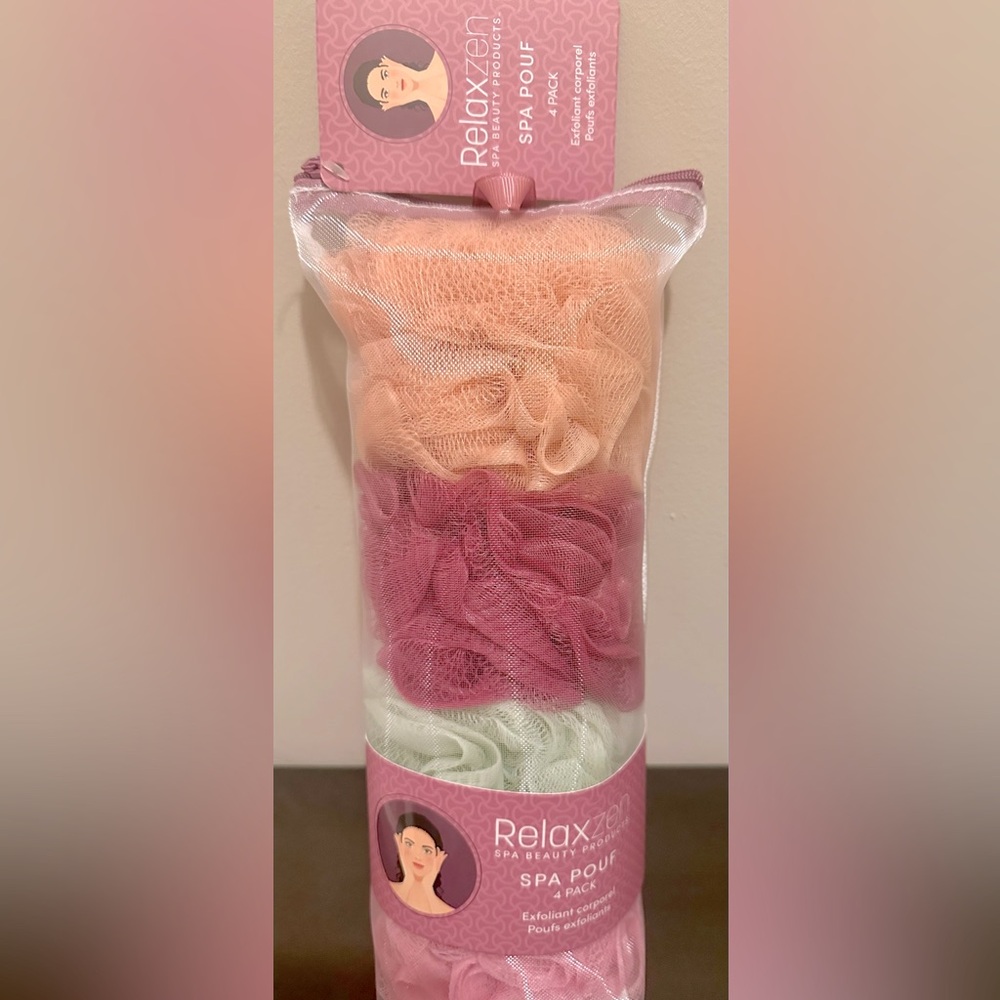 Relax Zen Beauty Puff Sponges- 4 Piece New